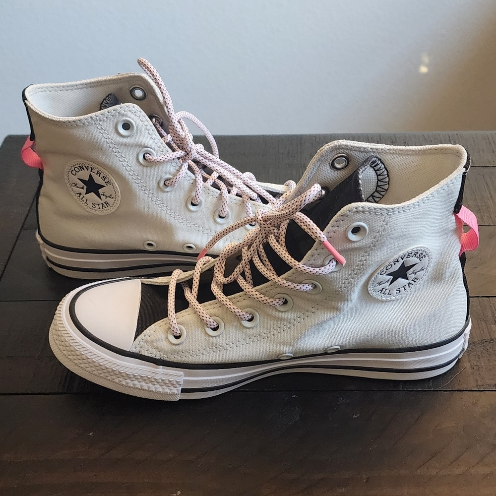 Converse High-Top Sneakers in White and Black
